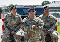 Airman Basic Giselle Aguilar-Garrido, Airman 1st Class Arturo Peña and Tech. Sgt. Jaime Flores, all with the 188th Security Forces Squadron at Ebbing Air National Guard Base, Arkansas, have been chosen for a deployment to Guatemala in August because of their Spanish language fluency.