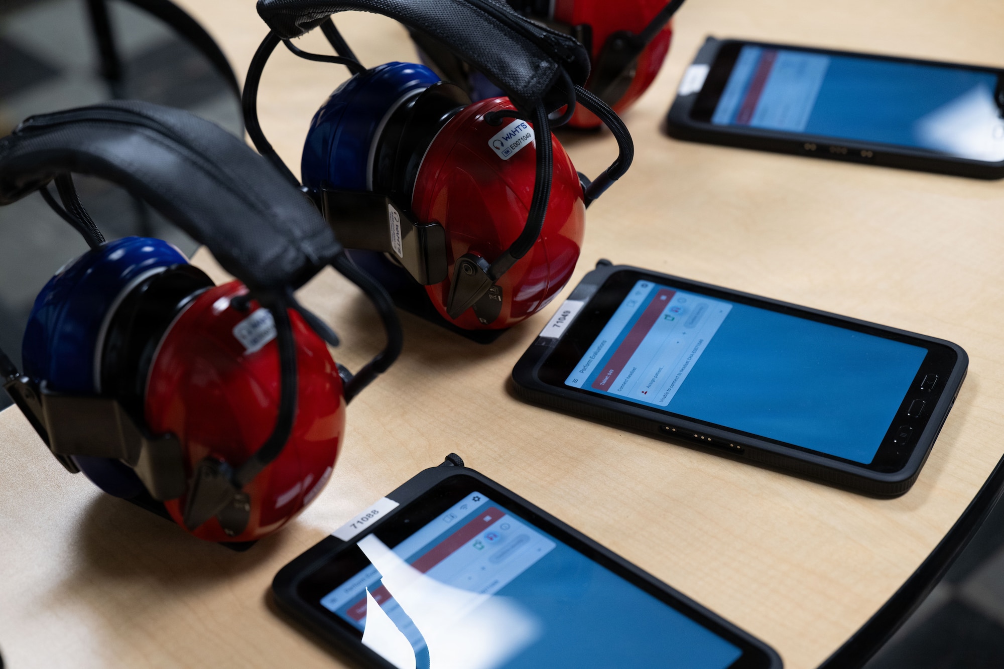 Audiology testing headsets and digital tablets sit ready for patient care during the Green River Area Wellness Innovative Readiness Training mission, June 17, 2026.