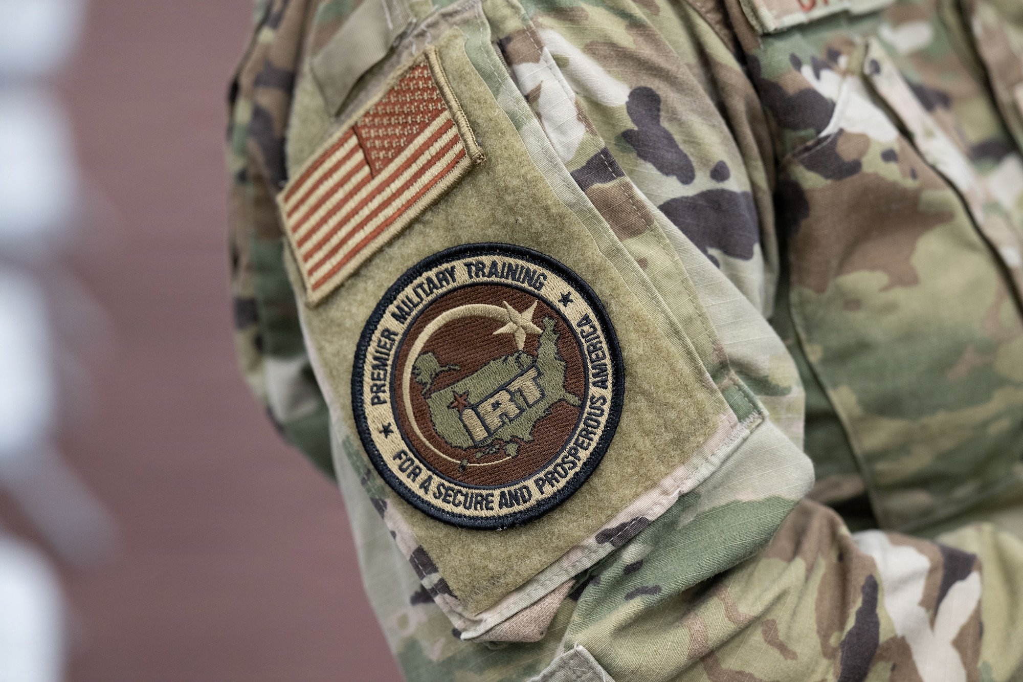 A U.S. Air National Guardsmen wears an Innovative Readiness Training patch during the Green River Area Wellness IRT mission, June 17, 2026.