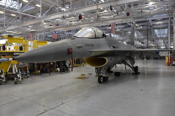 An F-16 at North Island, California, benefits from advanced Uniform Have Glass coating and critical structural repairs completed by Fleet Readiness Center Southwest, enhancing both its training realism and operational safety for Navy pilots.