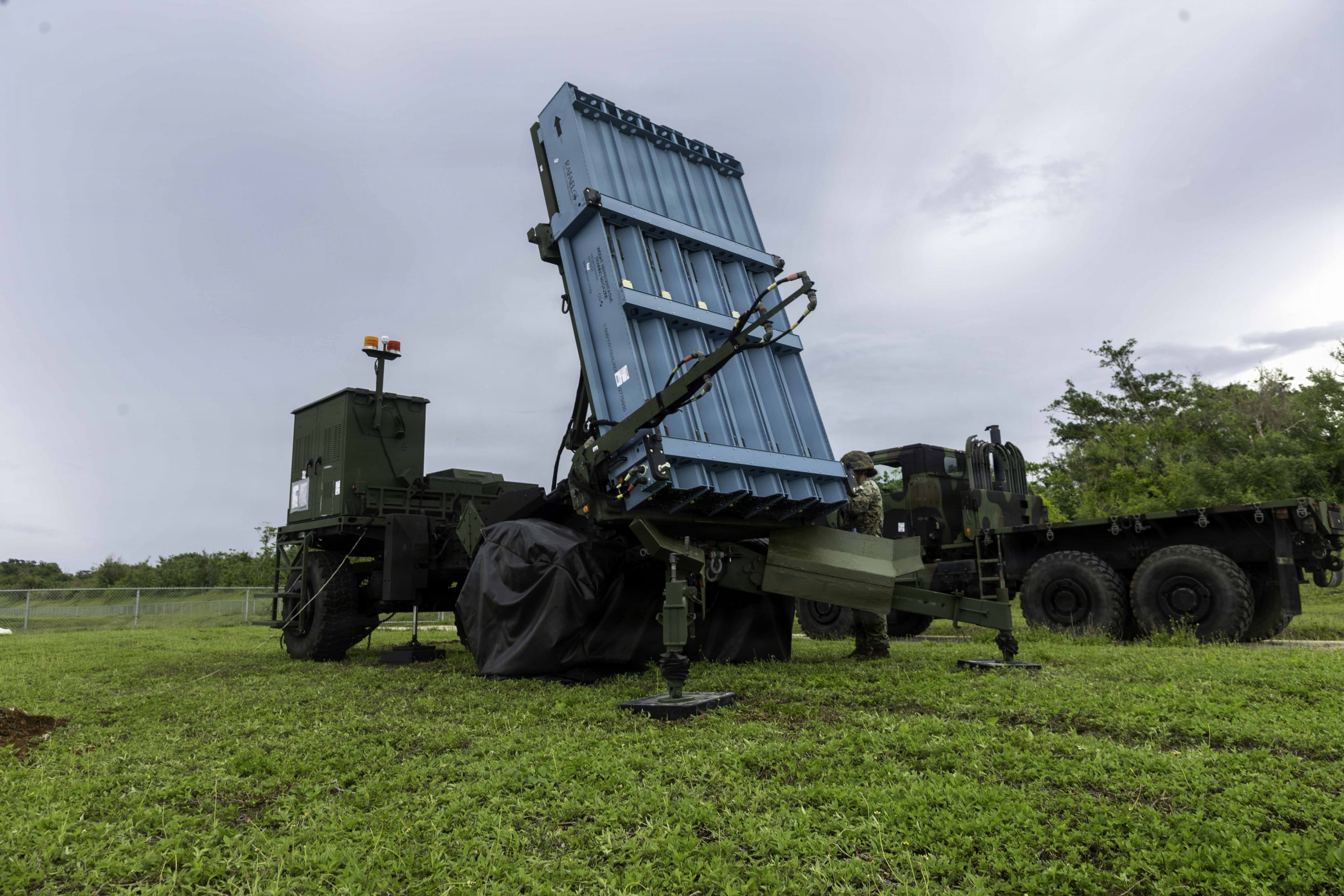 U.S. Marines with III Marine Expeditionary Force evaluate equipment readiness on the Medium-Range Intercept Capability system on Mason Range, Guam, June 24, 2026 in support of VALIANT SHIELD 2026.