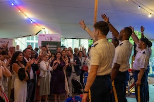 The United States Consulate - Munich, Germany hosted leaders and community members in Munich, Germany, to celebrate the 250th Anniversary of the Declaration of Independence of the United States  July 1, 2026. The USAREUR-AF Band & Chorus entertained the crowd with their performance throughout the night.