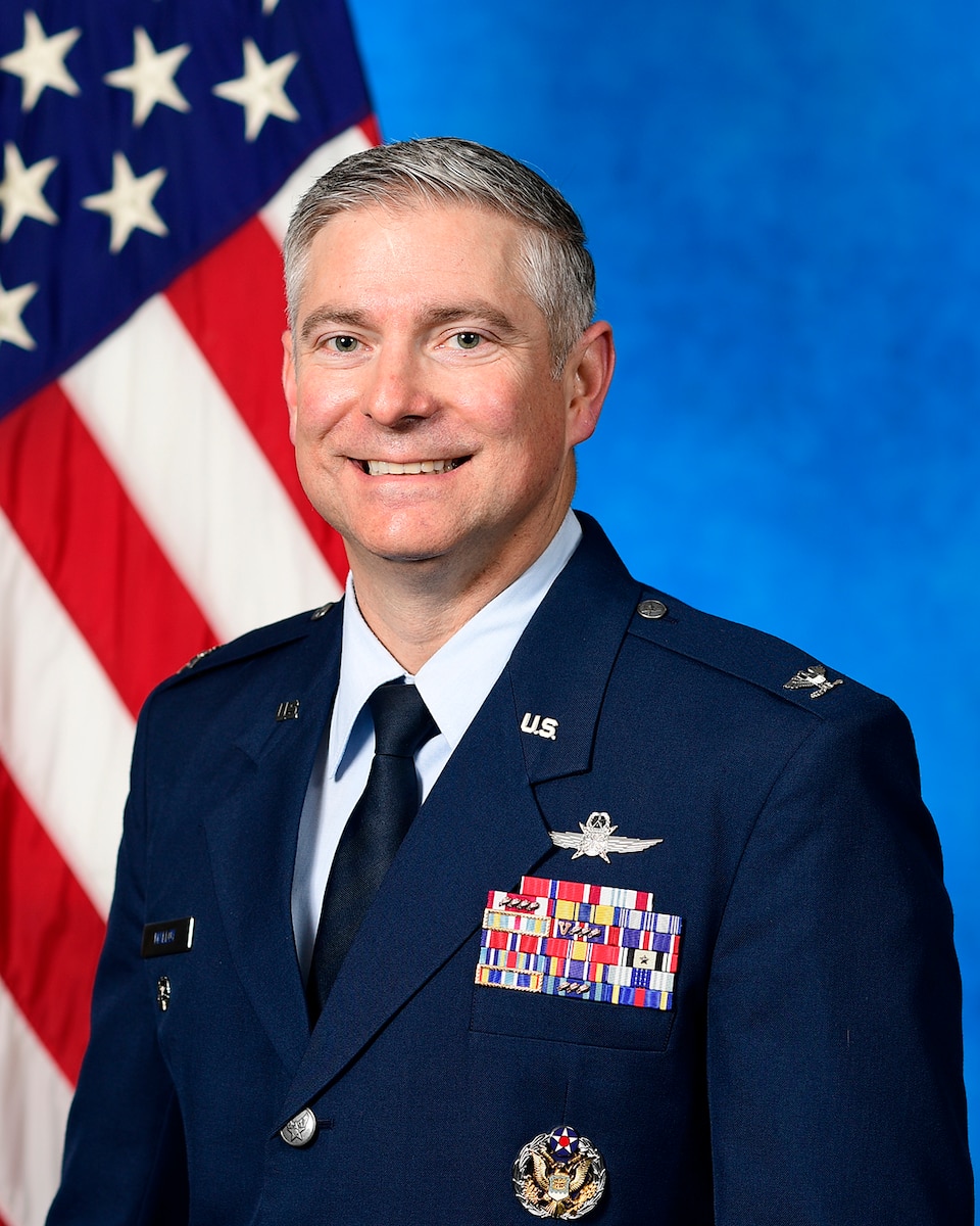 Officer in dress blues uniform