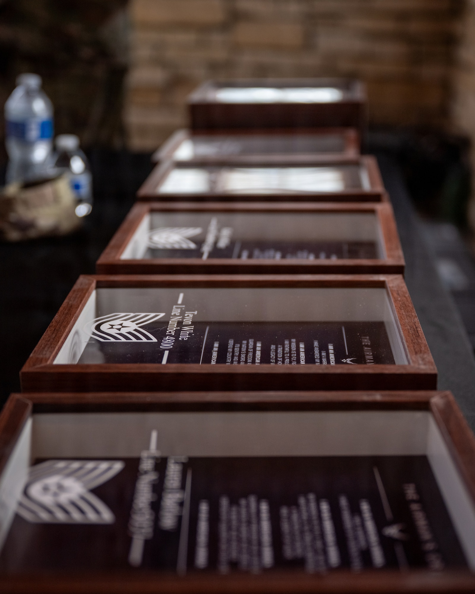 Shadow boxes for new technical sergeants.