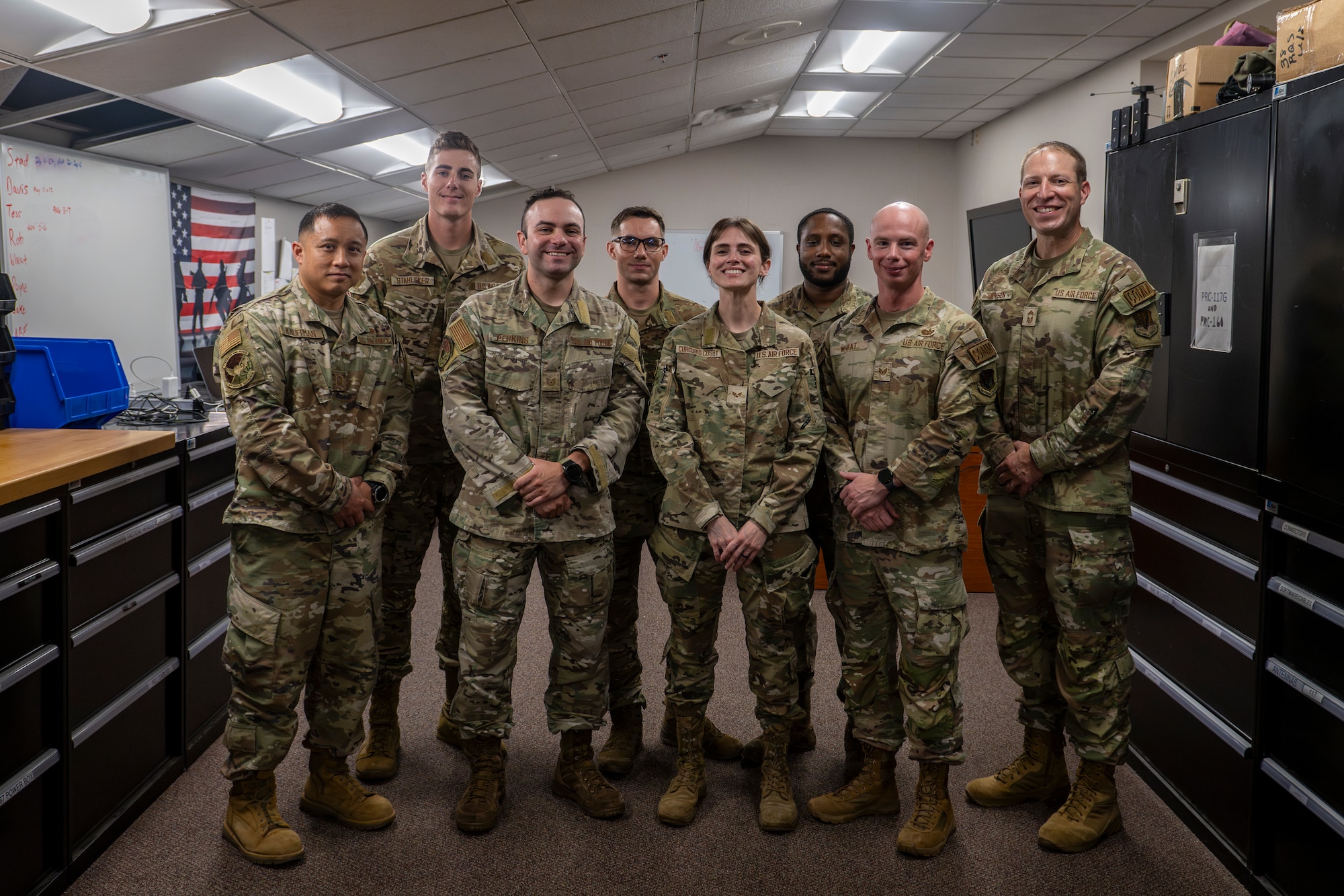 Chief posing with Com squadron