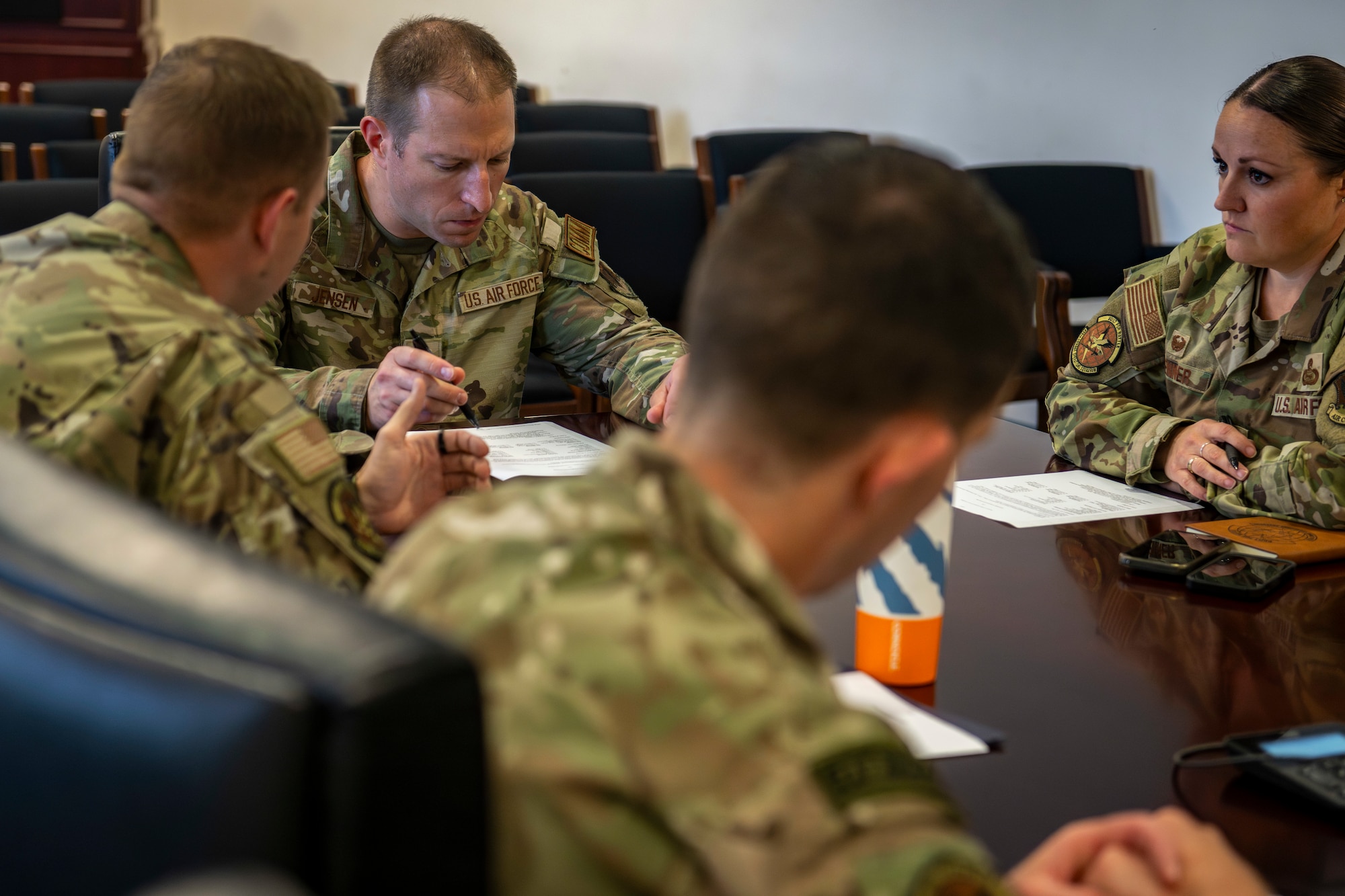 Chief in a briefing