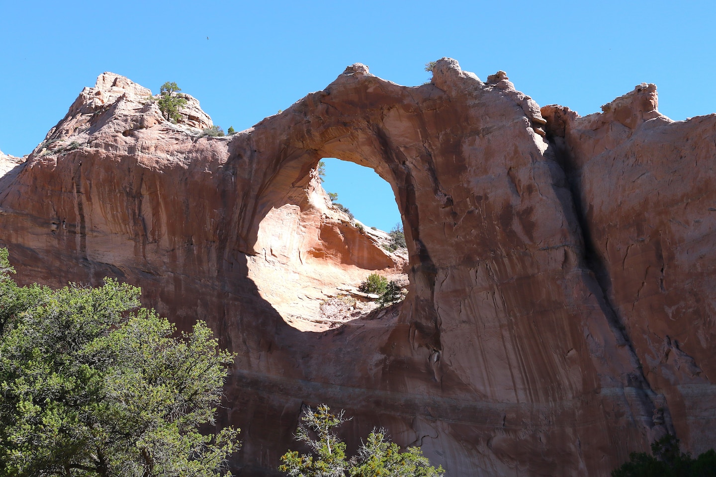 Photo of Window Rock, a natural sandstone arch, serving as a landmark for the capital of Navajo Nation June 1 in Window Rock, Arizona.