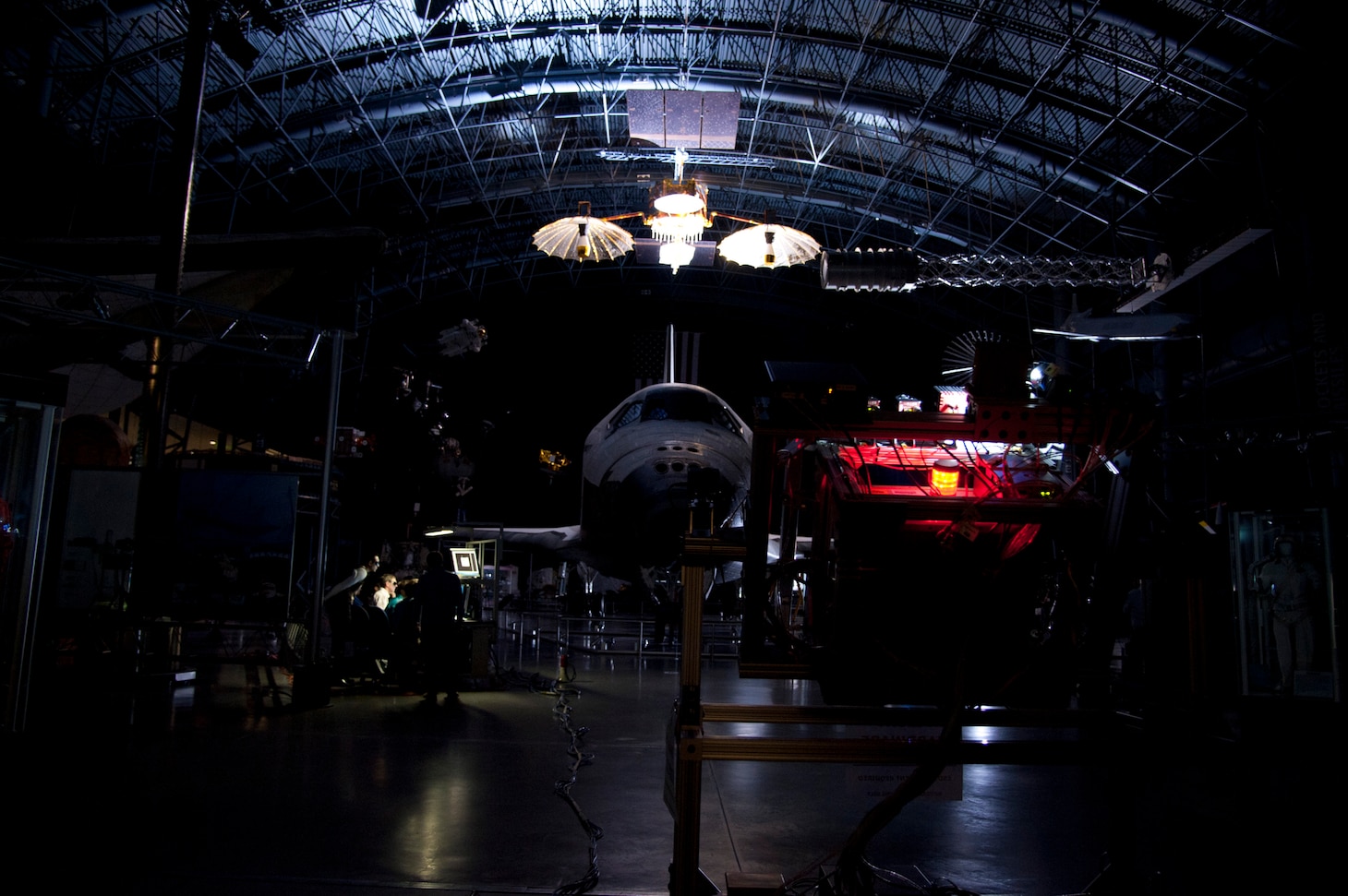 Phoenix undergoes relative navigation sensor testing at Smithsonian UdvarHazy, in Washington, D.C., to evaluate LIDAR and camera performance against large mesh reflectors, on March 1, 2013. (U.S. Navy historical photo)