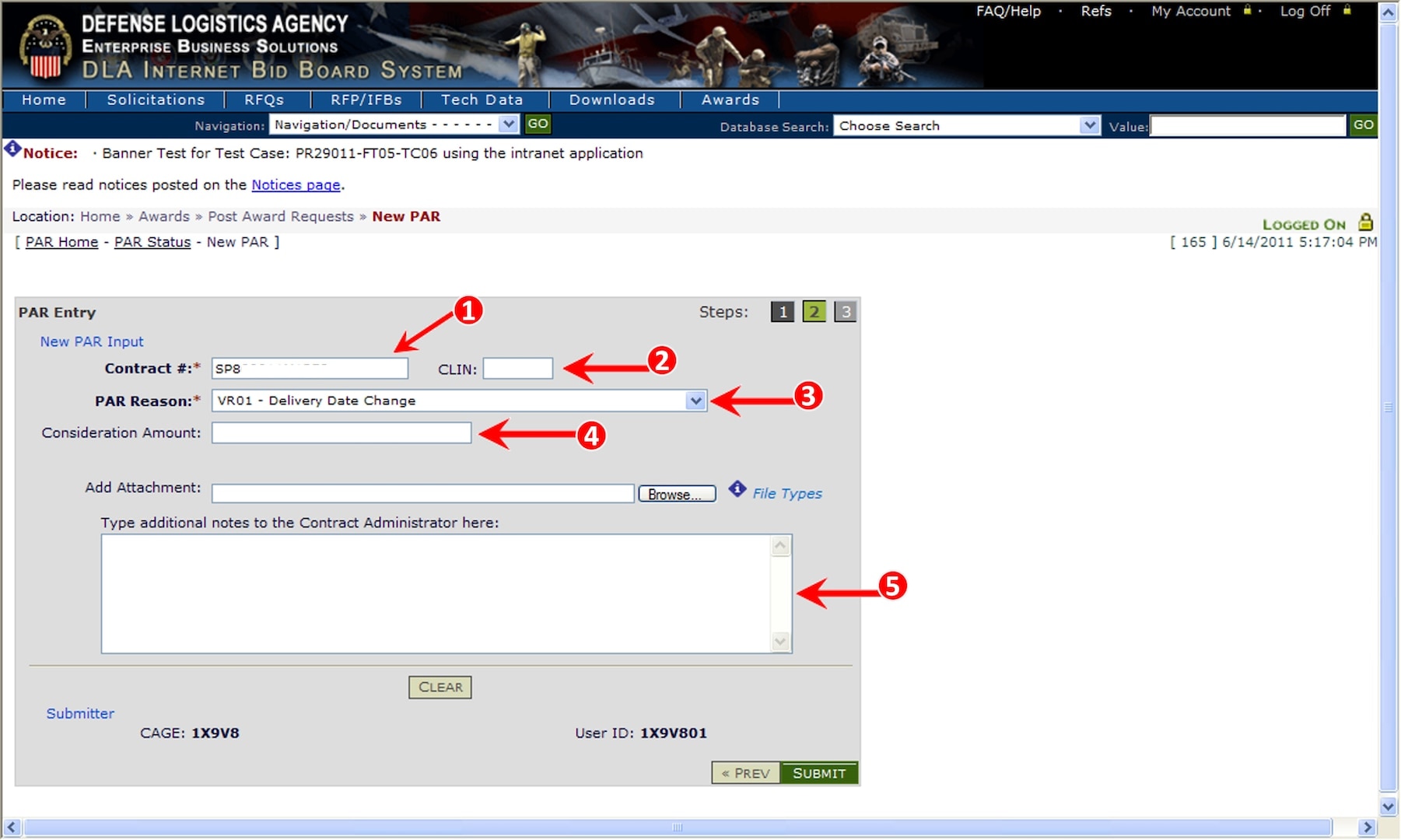 Graphic demonstrates the multiple fields that need to be updated when entering PAR information in the PAR Entry screen.