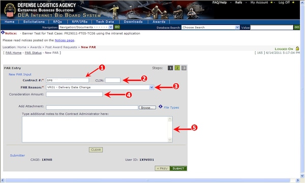 Graphic demonstrates the multiple fields that need to be updated when entering PAR information in the PAR Entry screen.