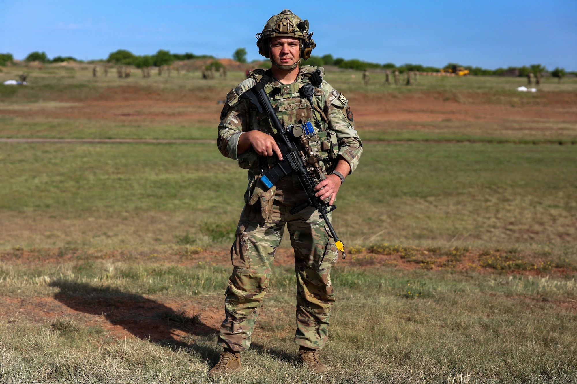 U.S. Air Force Tech. Sgt. Cody Albritton, 82nd Security Forces Squadron noncommissioned officer in charge of investigation, poses for a photo after the culminating event of Silent Whisper at Sheppard Air Force Base, Texas, May 8, 2026.