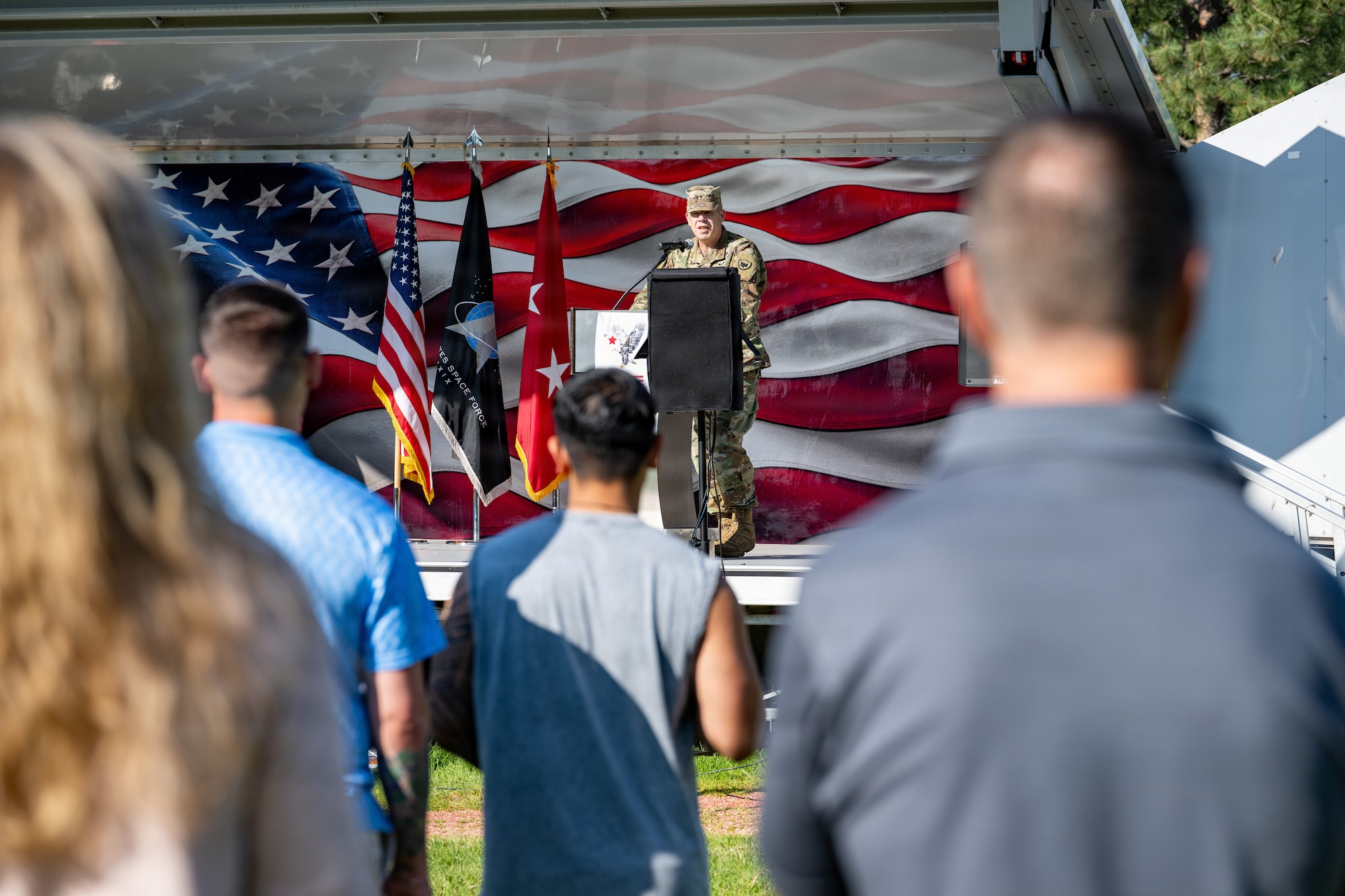 Gen. Simmering gives remarks