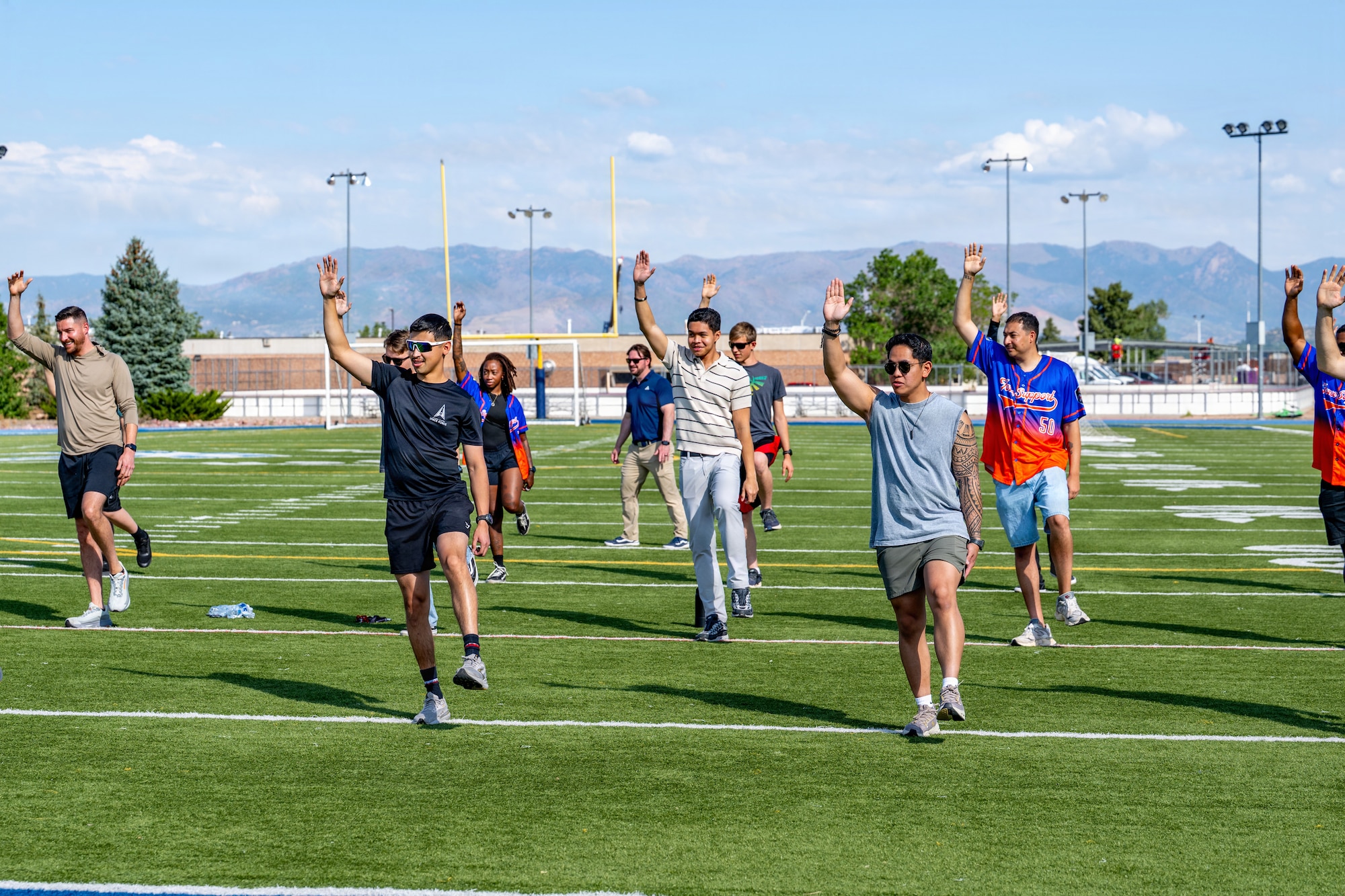 Members participate in a game