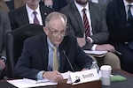 David J. Smith, Defense Health Agency deputy director, speaks to the Senate Armed Services Committee's personnel subcommittee during a hearing in Washington July 15, 2026, on TRICARE pharmacy delivery.