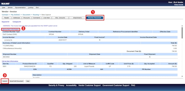 Review documents and submit Invoice.