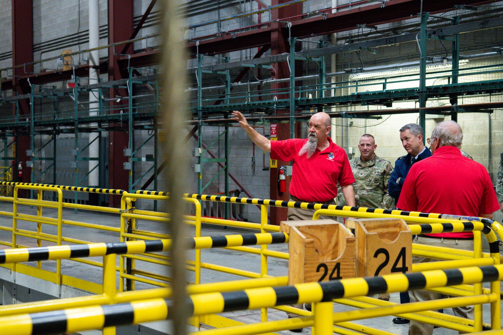 People in a DLA Distribution warehouse