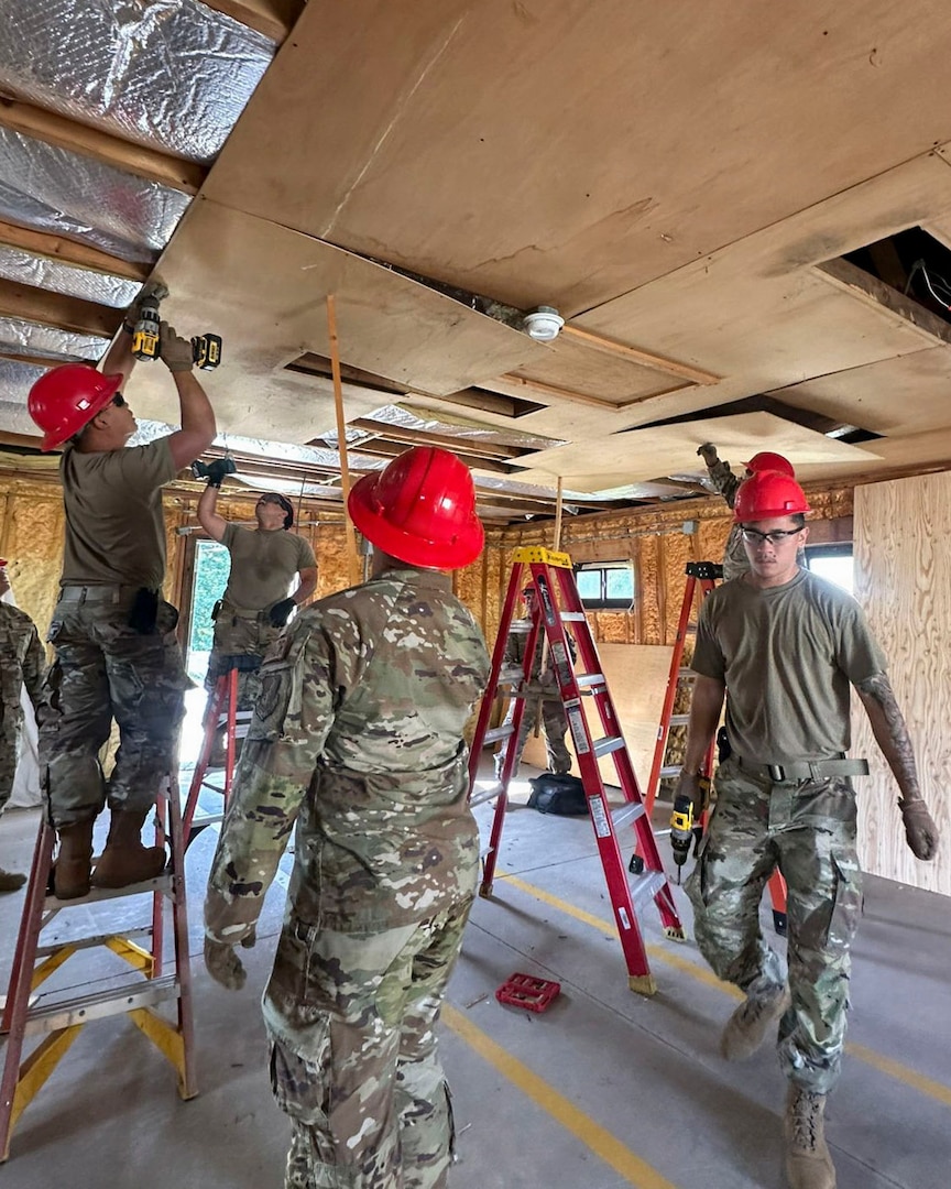 Engineers from the Guam Air National Guard’s 254th RED HORSE Squadron, together with the 8th Civil Engineer Squadron, tackle a backlog of vital maintenance and construction projects, Kunsan Air Base, South Korea, June 4, 2026.