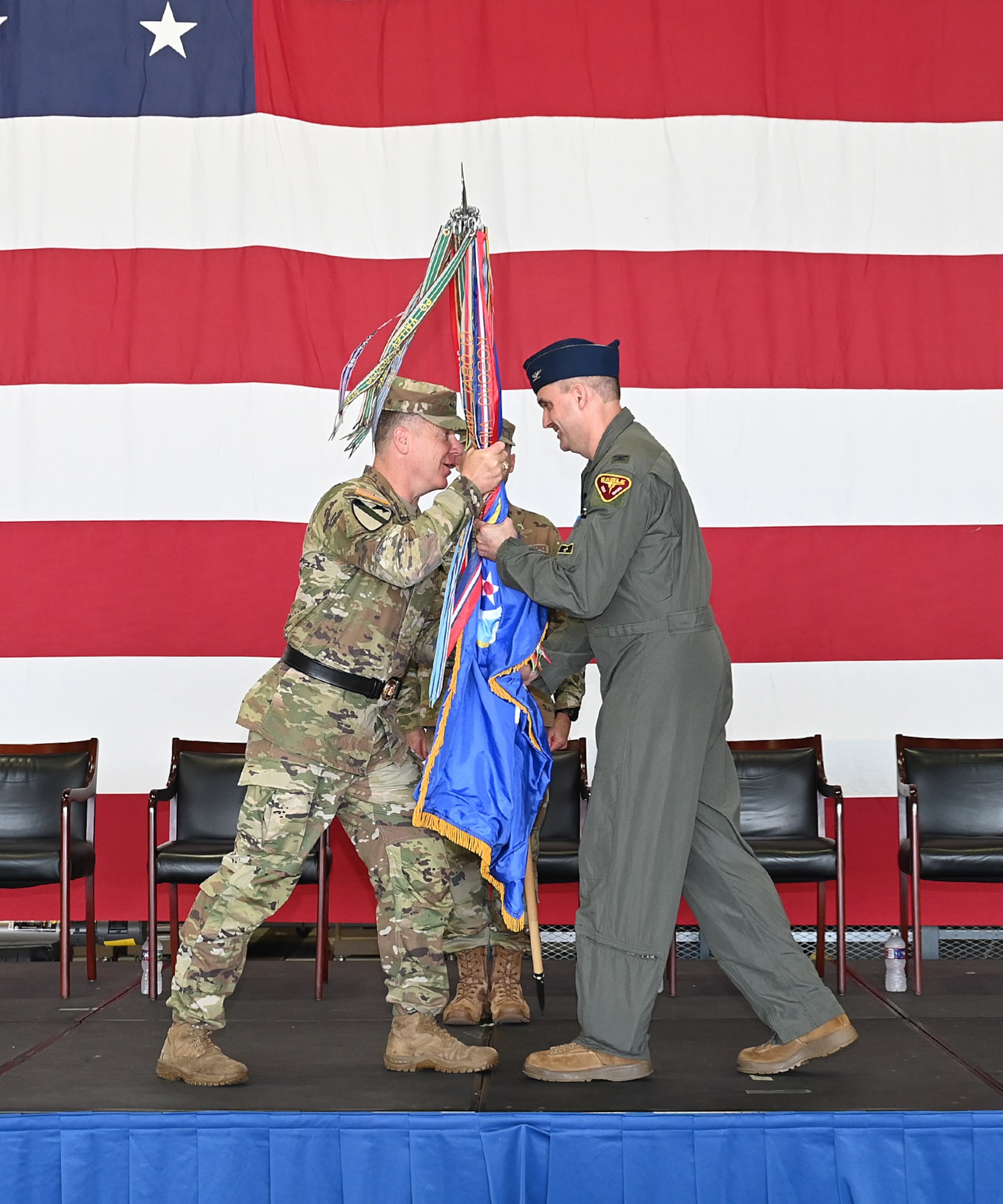 BELLE CHASSE, La. – Col. Christopher “Cliff” Ridlon assumes command of the 159th Fighter Wing from Col. David “Ripper” Anderson in a formal ceremony held at Naval Air Station Joint Reserve Base New Orleans, Belle Chasse, La., Jul. 11, 2026.