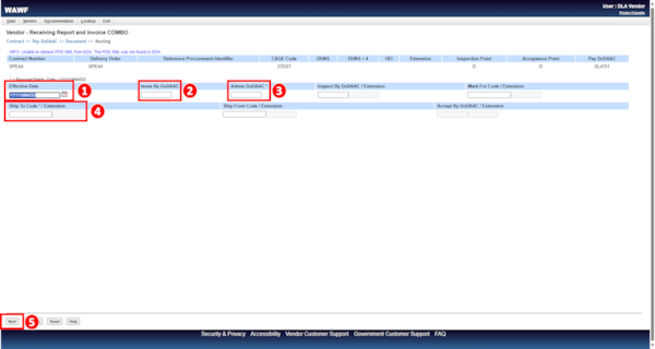 Steps to take in the Combo Invoicing Process to create and submit an invoice (payment request) and a receiving report simultaneously.