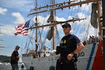 U.S. Coast Guard Cutter Eagle sails into Baltimore Harbor for the start of Sail250 Maryland, June 25, 2026. Eagle’s primary mission is to serve as a training vessel for future Coast Guard officers. (U.S. Coast Guard Photo by Petty Officer 2nd Class Christopher Bokum)