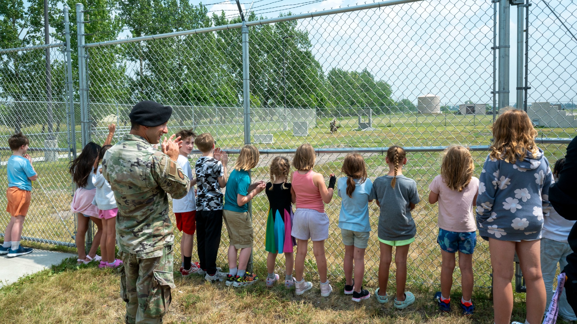 School age care kids tour 319th Security Forces Squadron