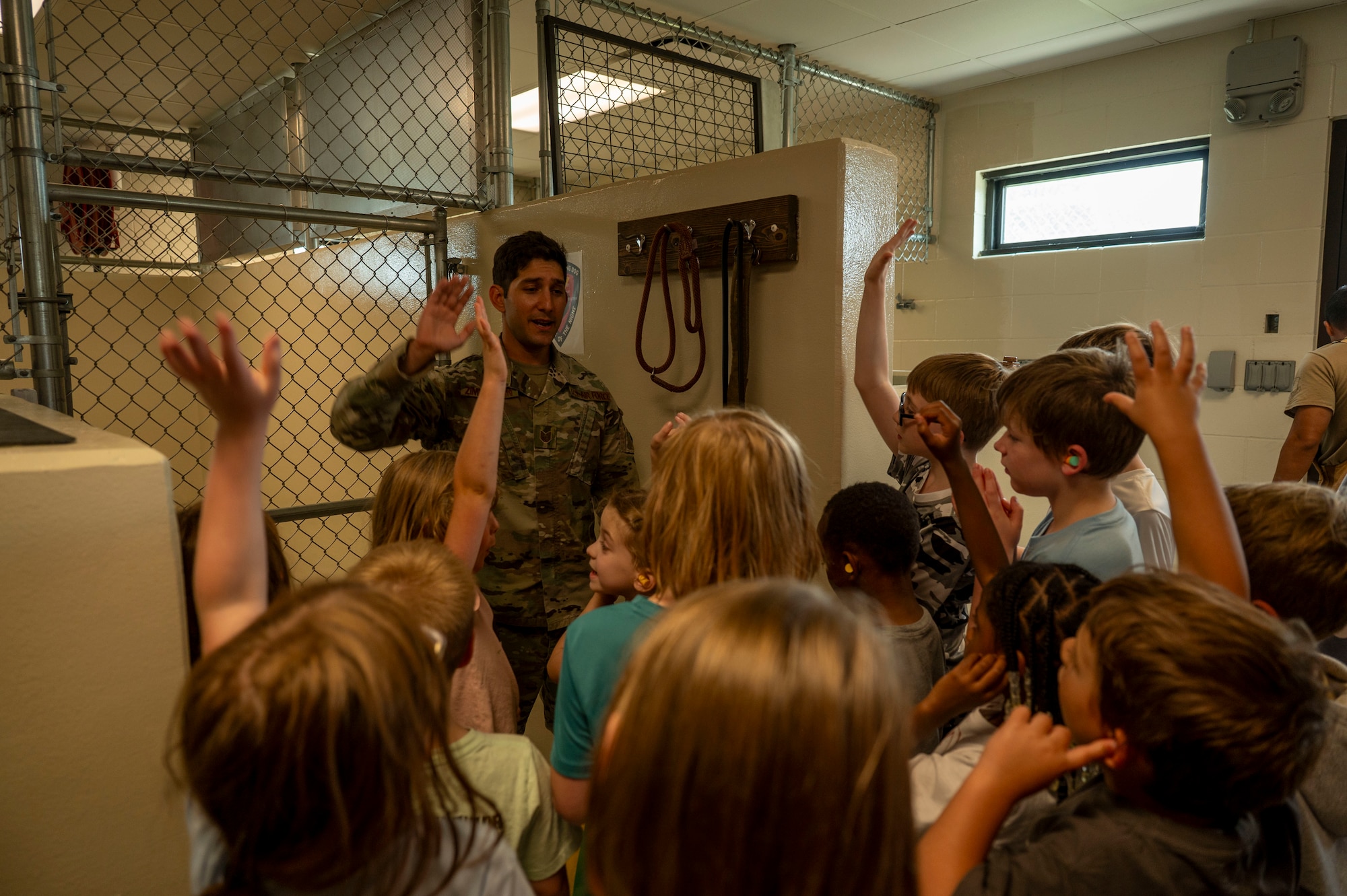 School age care kids tour 319th Security Forces Squadron