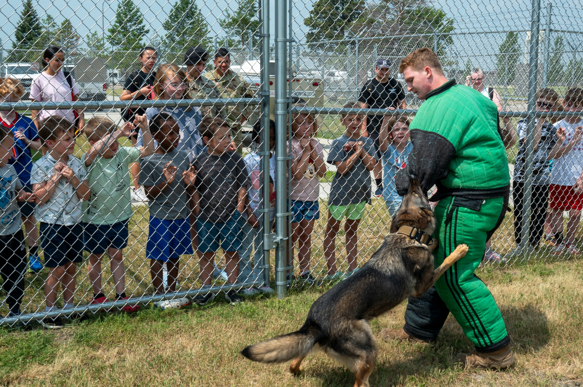 School age care kids tour 319th Security Forces Squadron