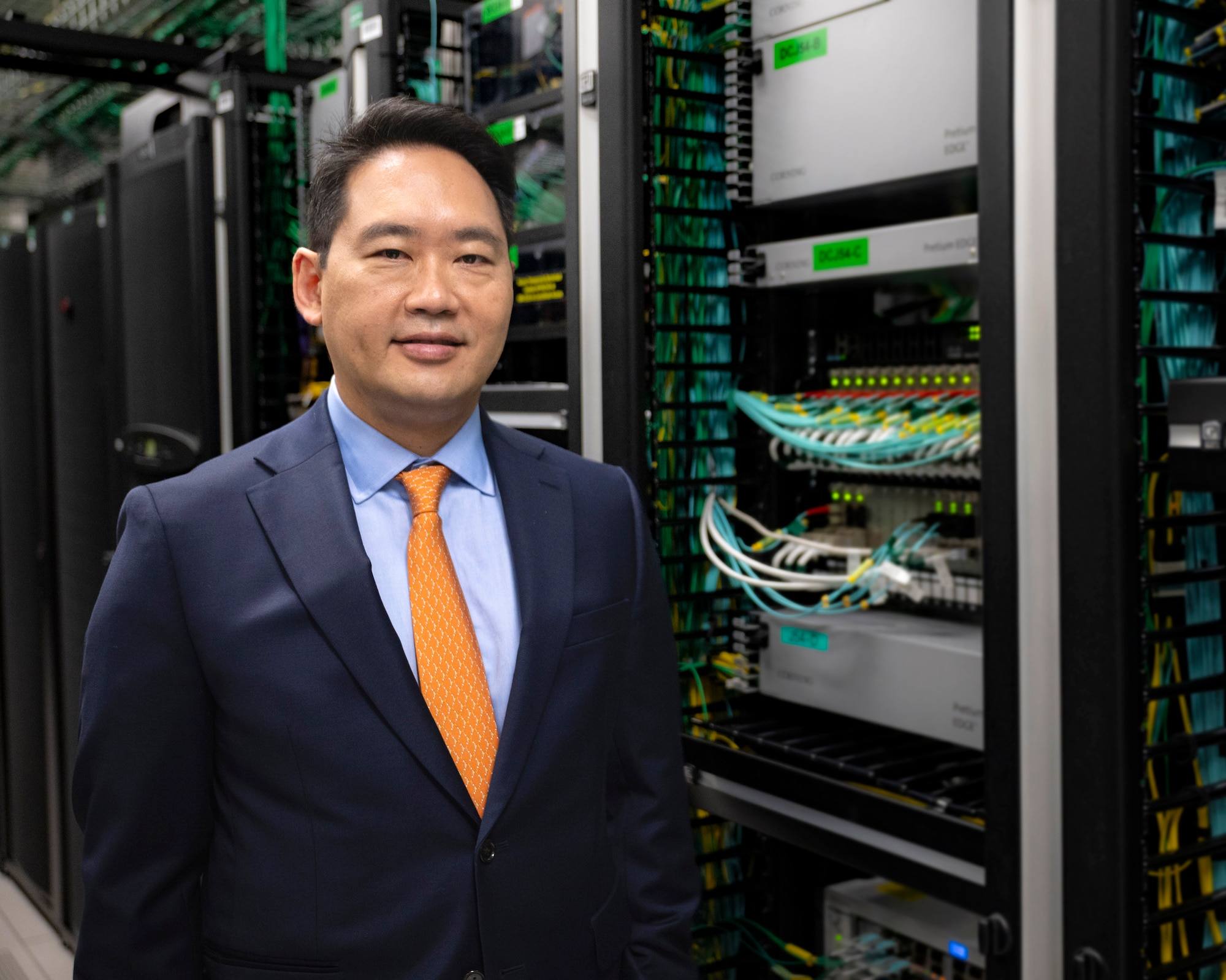 Dr. Paul Son, Chief Data and Information Officer for the Air Force Technical Applications Center at Patrick Space Force Base, Fla., poses in the center’s Data Center July 20, 2026.  Son was hired as AFTAC’s first-ever CDIO, with a concentration on artificial intelligence and machine learning.  The position falls under the Defense Intelligence Senior Executive Service, a highly qualified cadre of senior civilian executives within the Department of War who are recognized leaders responsible for providing perspective, continuity, and scientific/technical expertise on government operations and policies.    (U.S. Air Force photo by Matthew S. Jurgens)