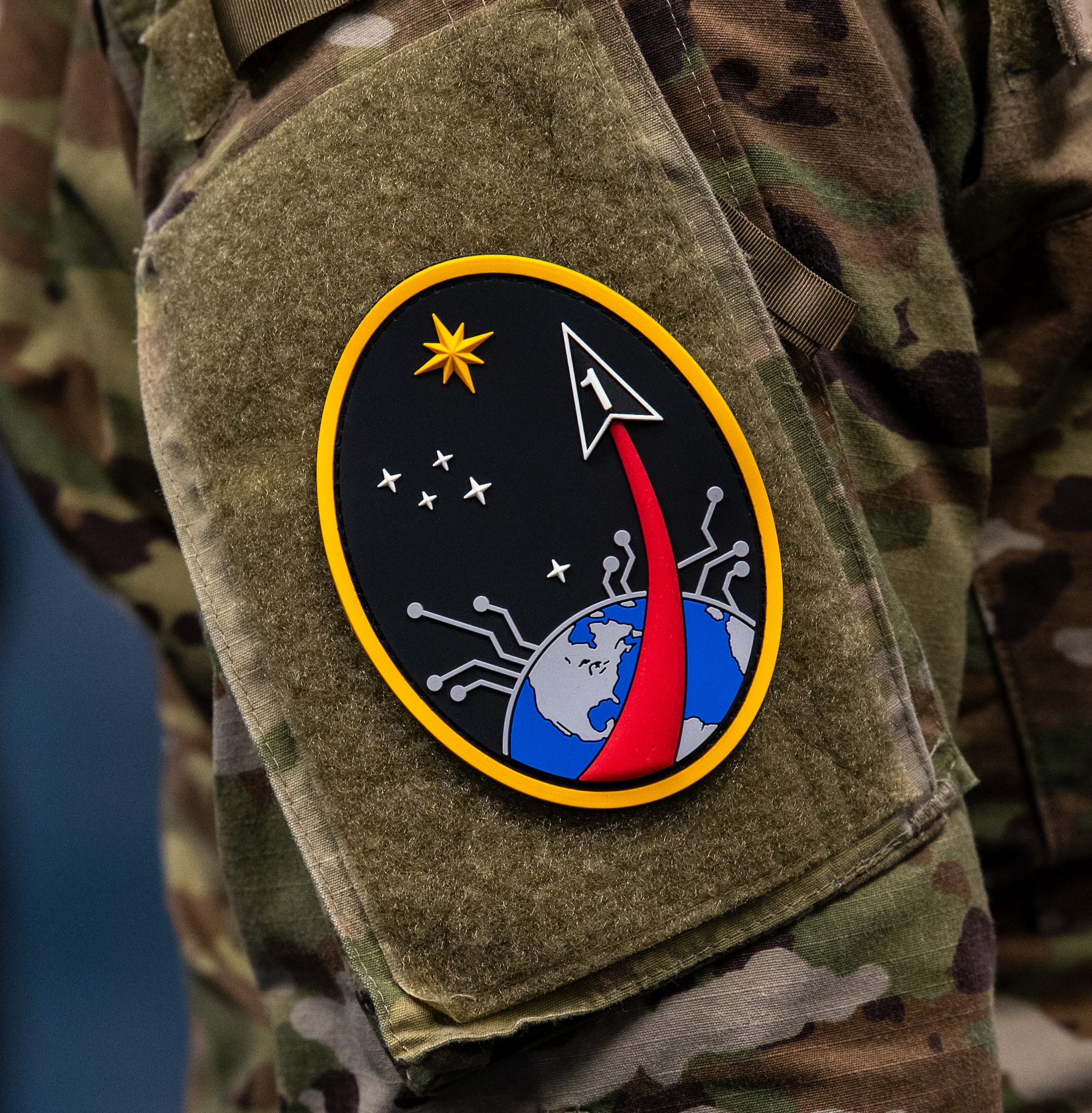U.S. Space Force members participate in a reactivation ceremony.