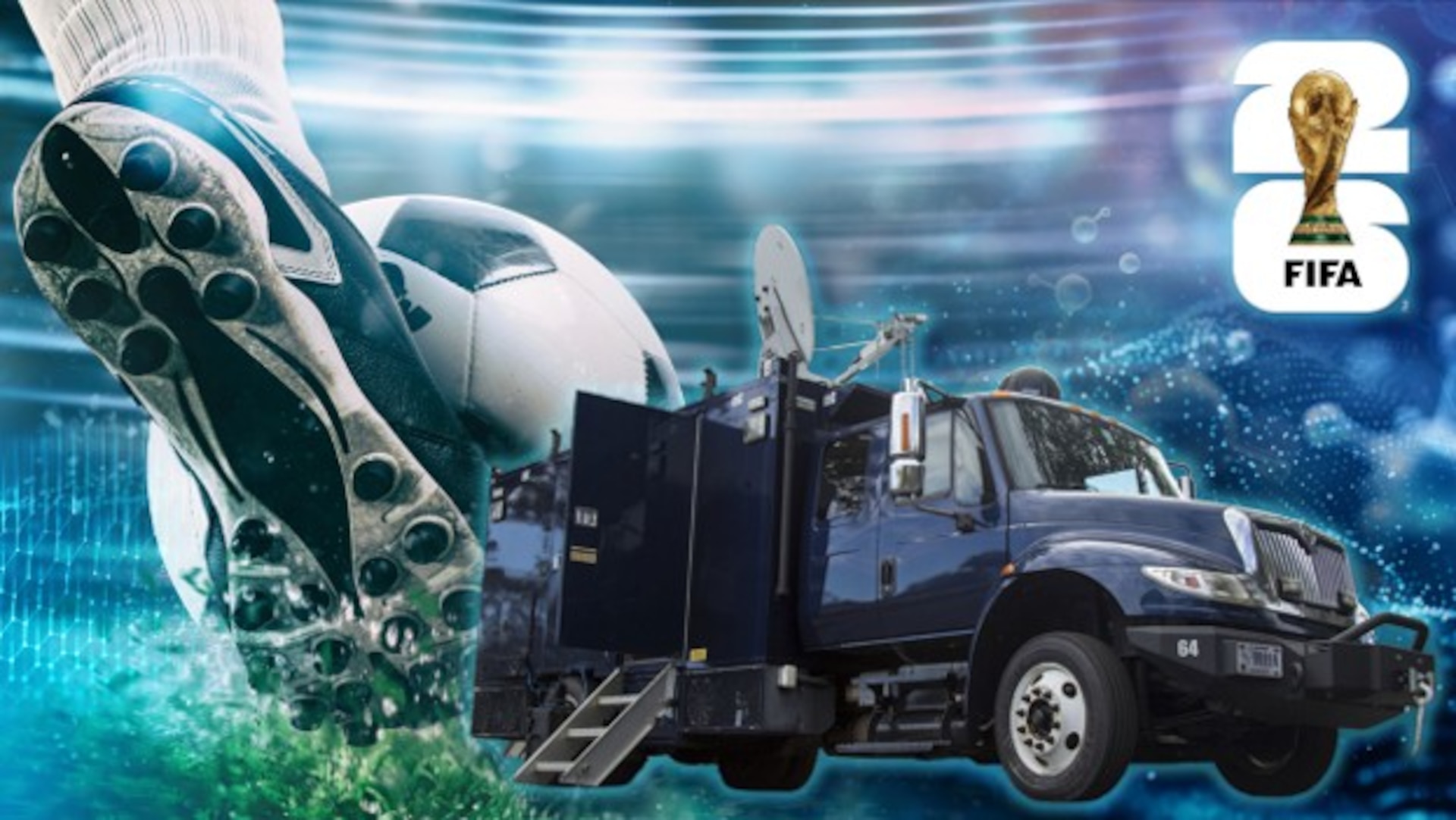 Graphic design of technology and soccer