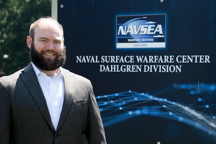 Dr. Andrew Fairbanks, lead engineer in the High Power Microwave Prototype Weapon Systems & Applications Branch of the Integrated Engagement Systems Department at Naval Surface Warfare Center Dahlgren Division was honored with the 2026 Assistant Secretary of the Navy for Research, Development and Acquisition Dr. Delores M. Etter Top Scientists and Engineers of the Year Award for Emergent Engineers for the establishment of the High Power Microwave Effects Laboratory at the division. (Jennifer Erickson/NSWCDD Photo)