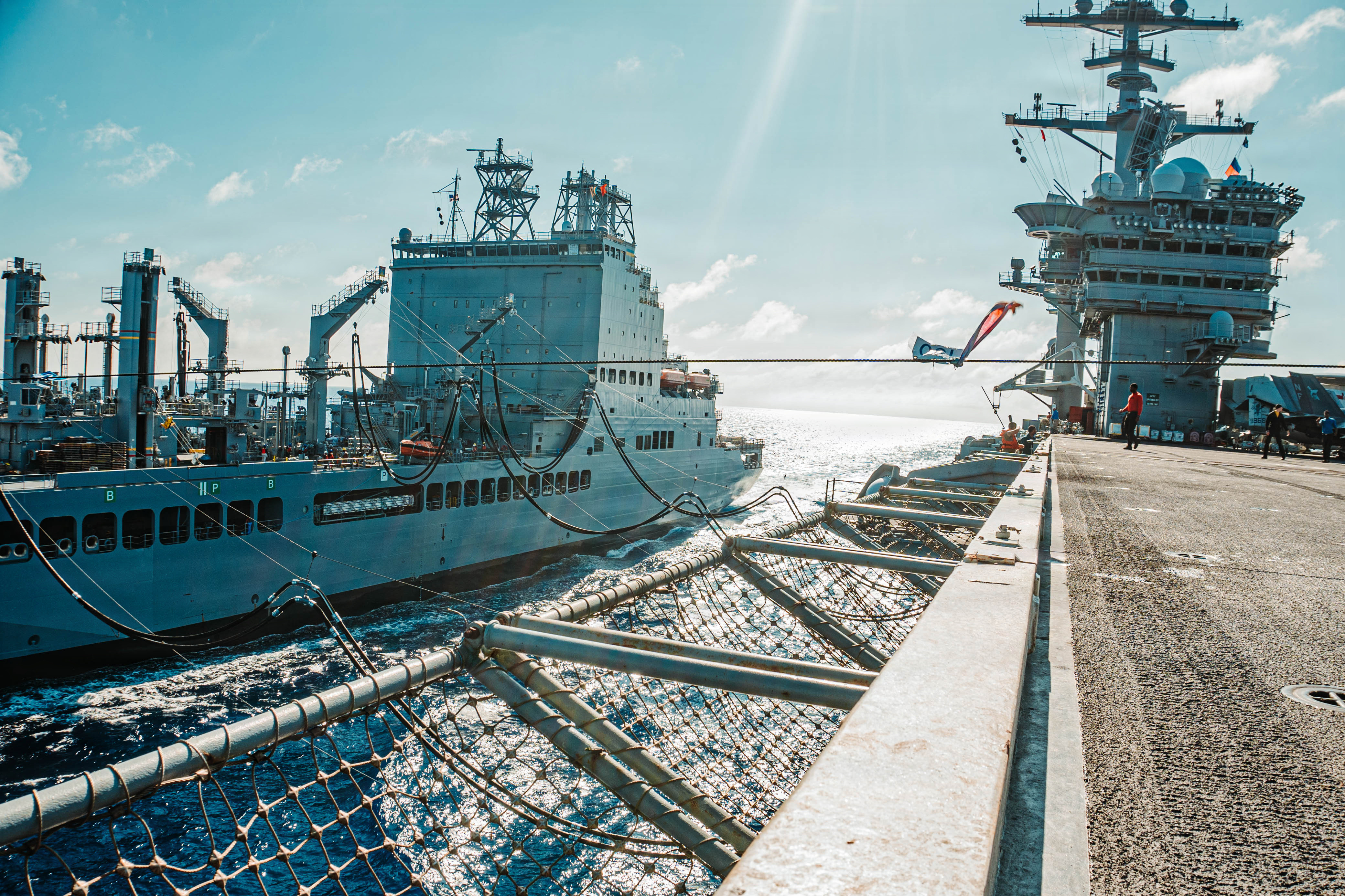 USS George Washington conducts fueling-at-sea with USNS Charles
