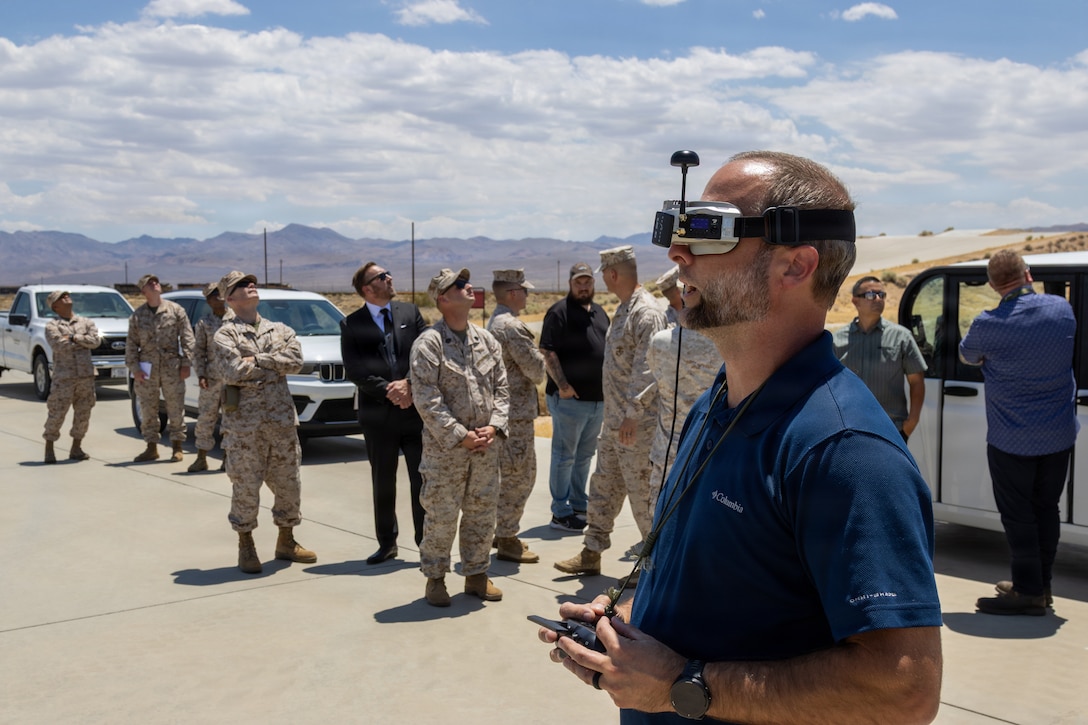 Major General Mark Clingan, commanding general, Marine Air Ground Task Force Training Command, Marine Corps Air Ground Combat Center Twentynine Palms, received a briefing on advanced manufacturing capabilities during a tour of Production Plant Barstow, Marine Depot Maintenance Command at the Yermo Annex aboard Marine Corps Logistics Base Barstow, California, July 15. Maj. Gen. Clingan visited the depot to observe PPB's traditional and advanced fabrication, prototyping, and unmanned aerial vehicle (UAV) support capabilities, which directly enhance ground combat readiness and force modernization across the FMF.