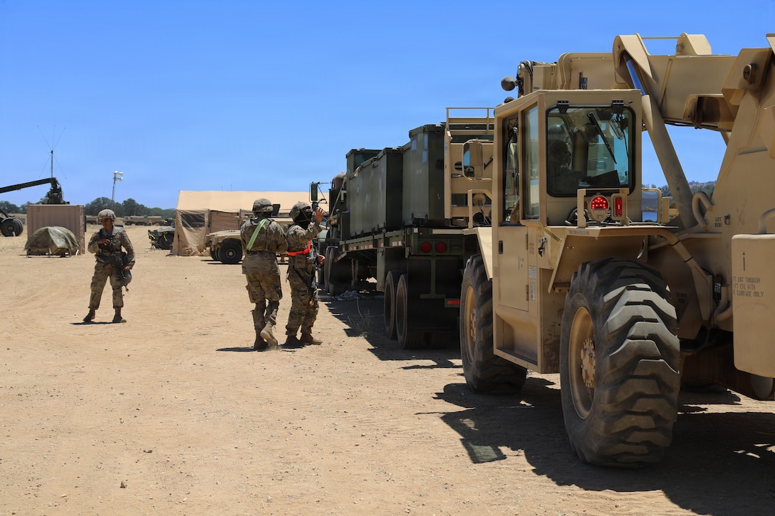 Army Reserve's 645th Inland Cargo Transfer Company conducts logistics operations in support of Operation Bold Eagle