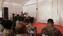 U.S. Army Staff Sgt. Anita Neuhas trains members of the Malaysian Army and Guam Army National Guard on mobile blood bank operations during Exercise Keris Strike near Kota Belud, Malaysia, July 17, 2026.