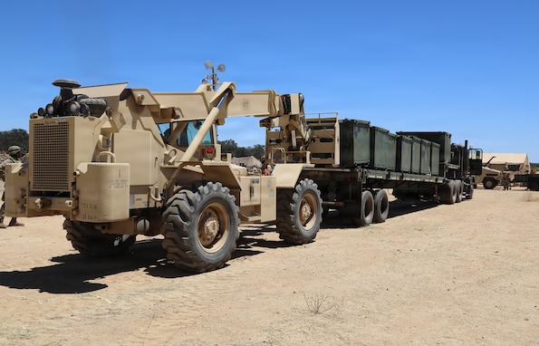 Army Reserve's 645th Inland Cargo Transfer Company conducts logistics operations in support of Operation Bold Eagle