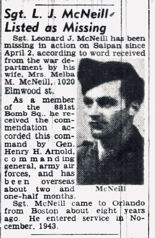 U.S. Army Air Forces Sgt. Leonard J. McNeill