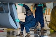 Pennsylvania Air National Guardsmen assigned to the 171st Maintenance Squadron, wash a KC-135 Stratotanker aircraft at the 171st Air Refueling Wing near Pittsburgh, Pennsylvania, May 6, 2026. Proper upkeep and maintenance on the KC-135 is essential to maintaining mission readiness at the 171st. (U.S. Air National Guard photo by Tech. Sgt. Rebecca A. Wirth)