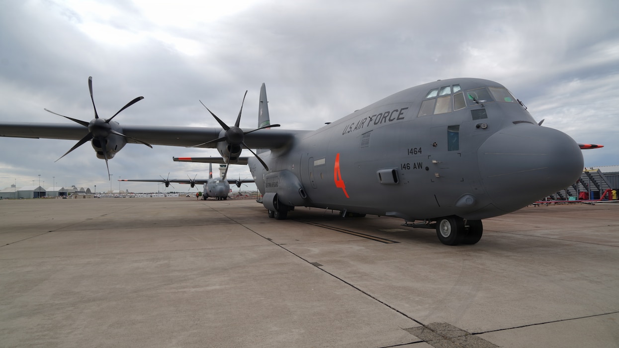 Airmen from the 146th Airlift Wing, 152nd Airlift Wing and the 302nd Airlift Wing train alongside CAL FIRE ground crews during their annual Modular Airborne Firefighting System (MAFFS) recertification training at McClellan Air Tanker Base, Sacramento, Calif. on April 20, 2026. The MAFFS  is a roll on and off system that enables a military C-130 aircraft to become a firefighting air tanker that can spread thousands of gallons of retardant along a quarter mile line, aiding ground crews to suppress wildfires. The training ensures that aircrews and support personnel remain qualified to operate the MAFFS system and fly into hazardous fire areas at any time of year. (U.S. Air National Guard photos by Tech. Sgt. Michelle Ulber)