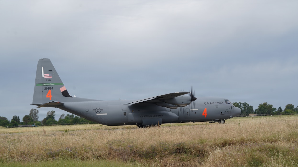 Airmen from the 146th Airlift Wing, 152nd Airlift Wing and the 302nd Airlift Wing train alongside CAL FIRE ground crews during their annual Modular Airborne Firefighting System (MAFFS) recertification training at McClellan Air Tanker Base, Sacremento, Calif. on April 20, 2026. The MAFFS  is a roll on and off system that enables a military C-130 aircraft to become a firefighting air tanker that can spread thousands of gallons of retardant along a quarter mile line, aiding ground crews to supress wildfires. The training ensures that aircrews and support personnel remain qualified to operate the MAFFS system and fly into hazardous fire areas at any time of year. (U.S. Air National Guard photos by Tech. Sgt. Michelle Ulber)