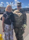 U.S. Army Staff Sgt. Bailey Wright, assigned to Headquarters and Headquarters Company, 376th Brigade Engineer Battalion, 2nd Infantry Brigade Combat Team, Pennsylvania Army National Guard, poses for a photo with Reek Vinkel, a registered nurse and coordinator of the East Tallinn Women's Clinic Milk Bank, during Exercise Vigorous Warrior 2026 in Estonia. Wright donated expressed breast milk to the clinic's milk bank while supporting the NATO exercise. The clinic operates Estonia's only breast milk bank. (Courtesy photo)
