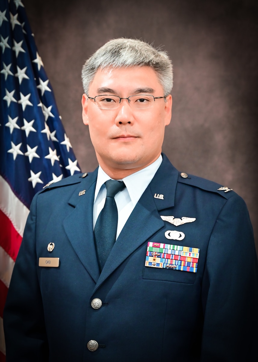 Official Bio photo of Colonel James Choi, 35th Medical Group commander, at Misawa Air Base, Japan.