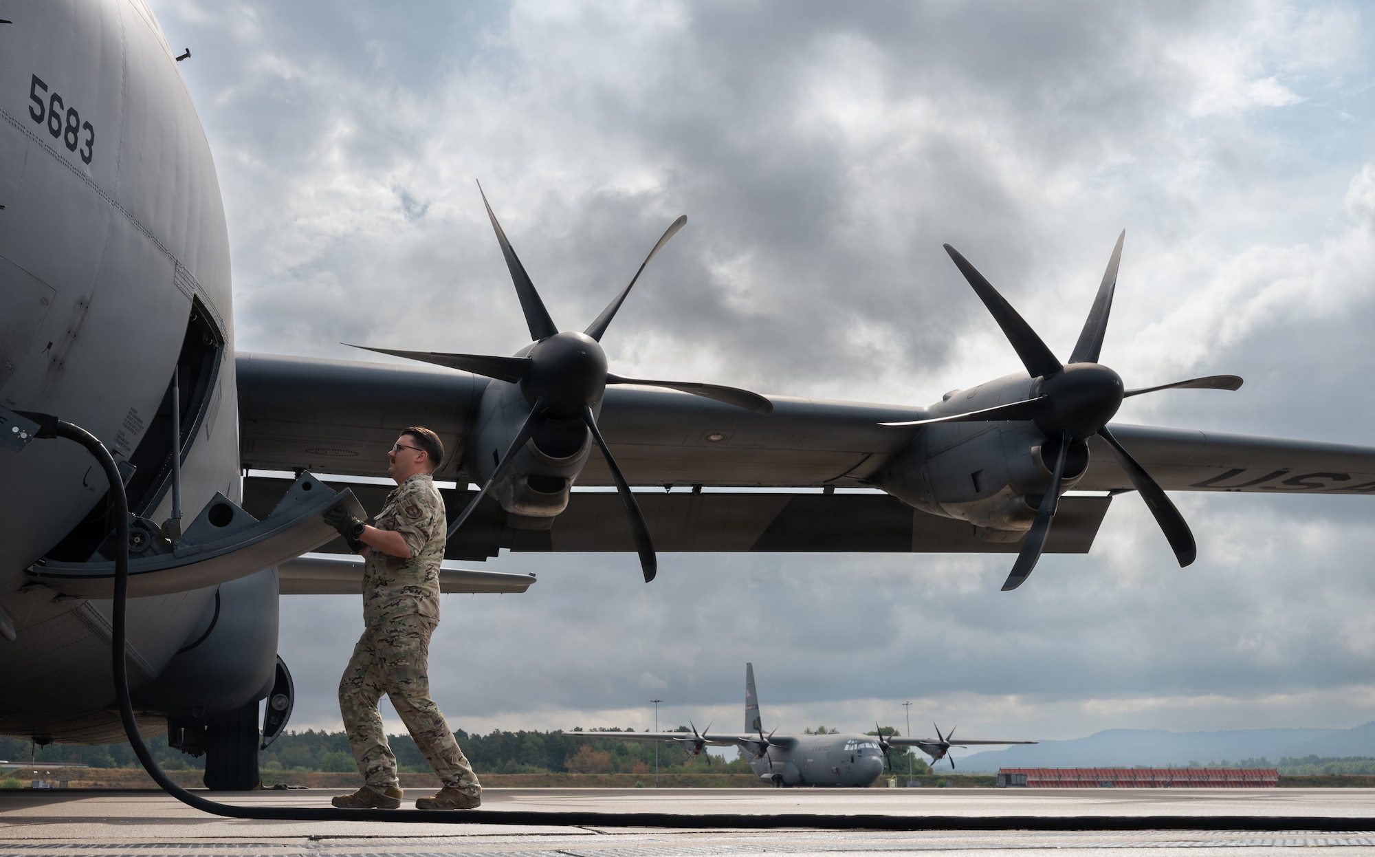 Airman opens aircraft door