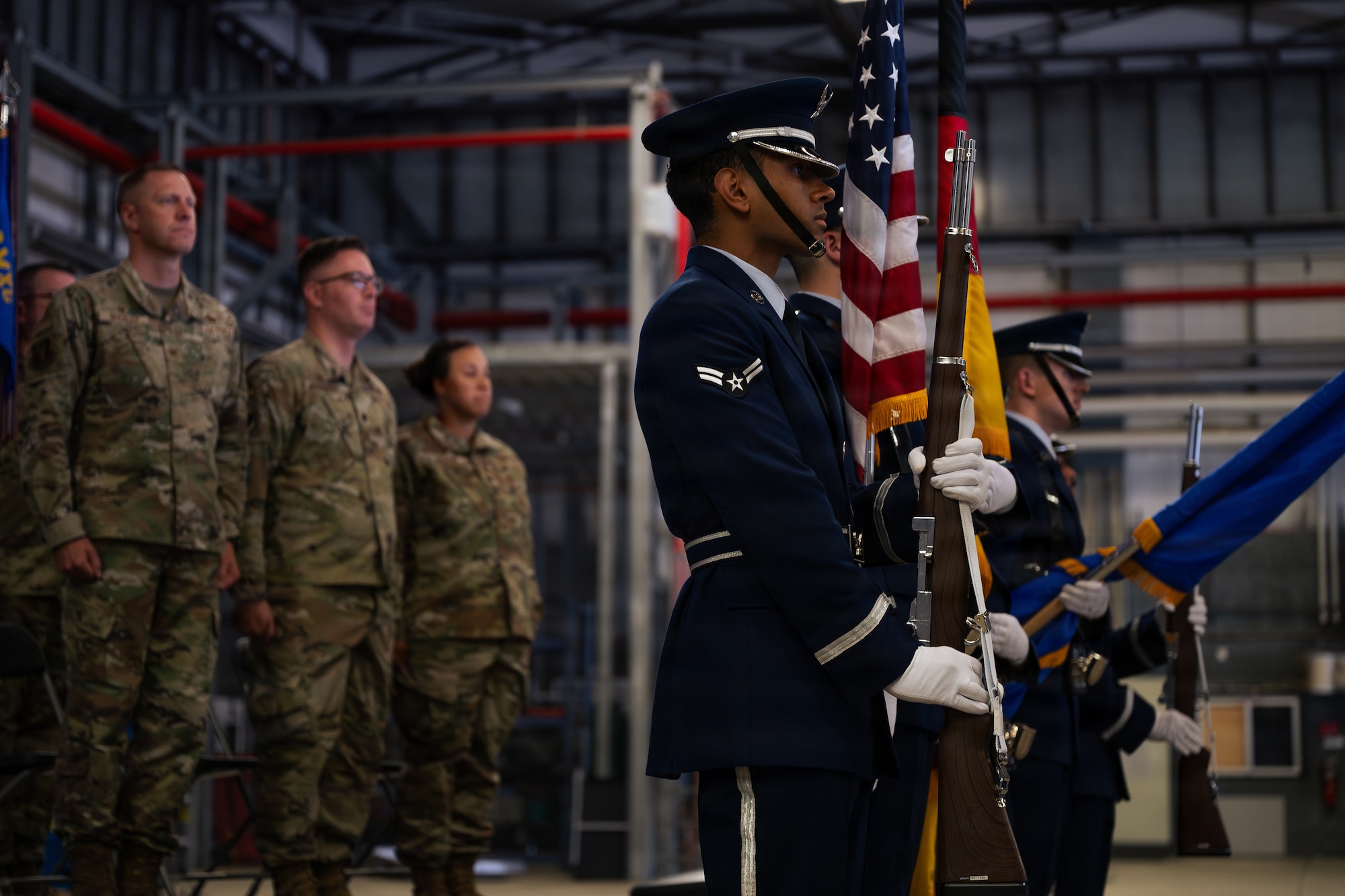honor guard presents the colors