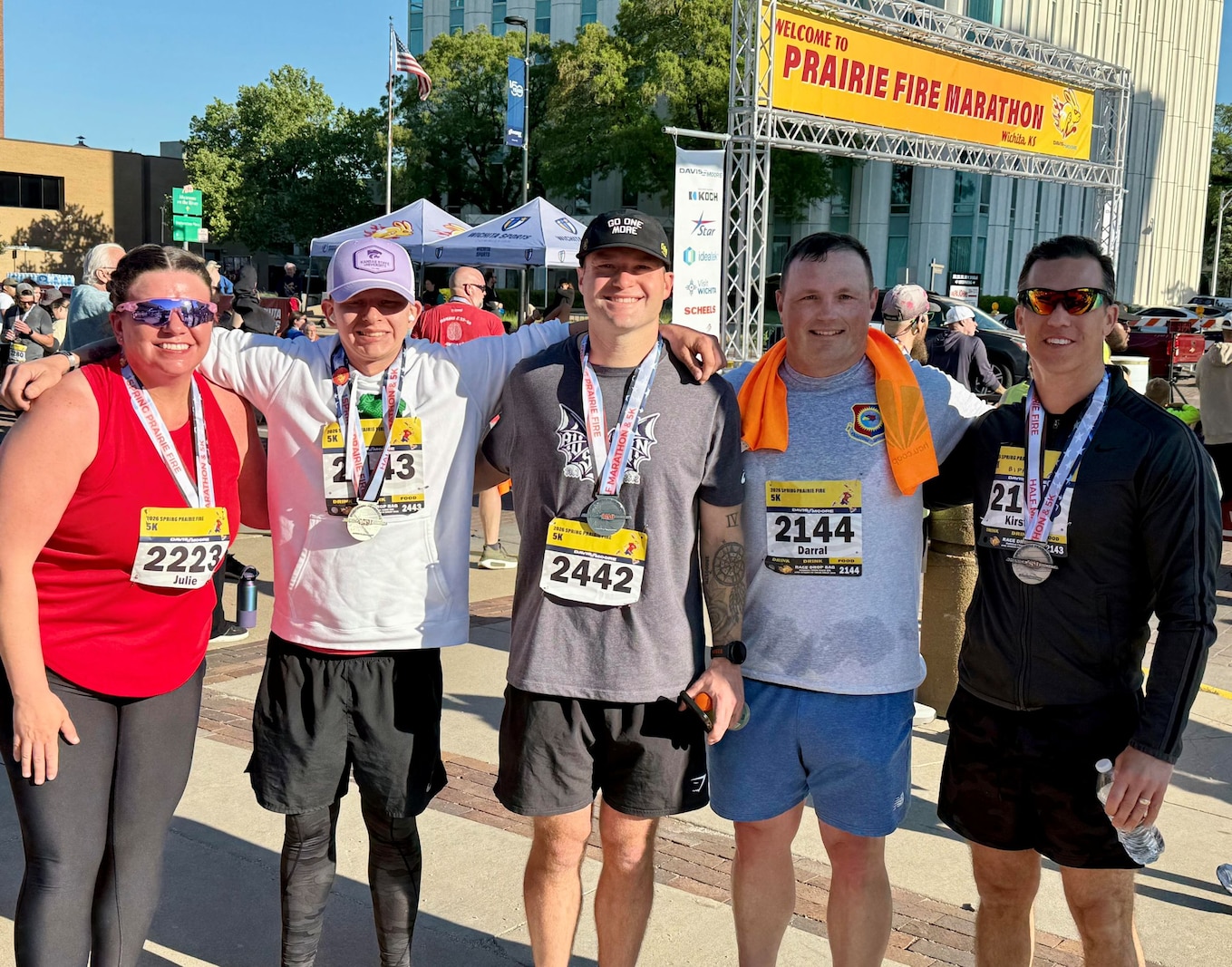 On May 3, 2026, thirteen Airmen assigned to the 184th Wing took to the streets of Wichita, Kan. to push their physical limits and represent the Kansas Air National Guard in the Spring Prairie Fire Races. 

Organized by the Wichita Sports Commission to benefit local charities, the community event had nearly 2,000 total finishers across both its races.