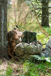 Tactical Air Control Party airmen operate at Volk Field Air National Guard Base, Wisconsin, during Sentry North 2026. Sentry North 26 is a joint military exercise designed to replicate realistic and contested combat environments, providing advanced training opportunities tailored to participating units' mission requirements and objectives. (U.S. Air National Guard photo by Airman 1st Class Darigan Brown)