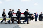 A U.S. Army carry team transfers the remains of Army 1st Lt. Tyler J. Feehan of Ewa Beach, Hawaii, July 22, 2026, at Dover Air Force Base, Delaware. Feehan was assigned to 2nd Battalion, 55th Air Defense Artillery Regiment, 32nd Army Air Missile Defense Command, Fort Bragg, North Carolina. (U.S. Air Force photo/Jason Minto)
