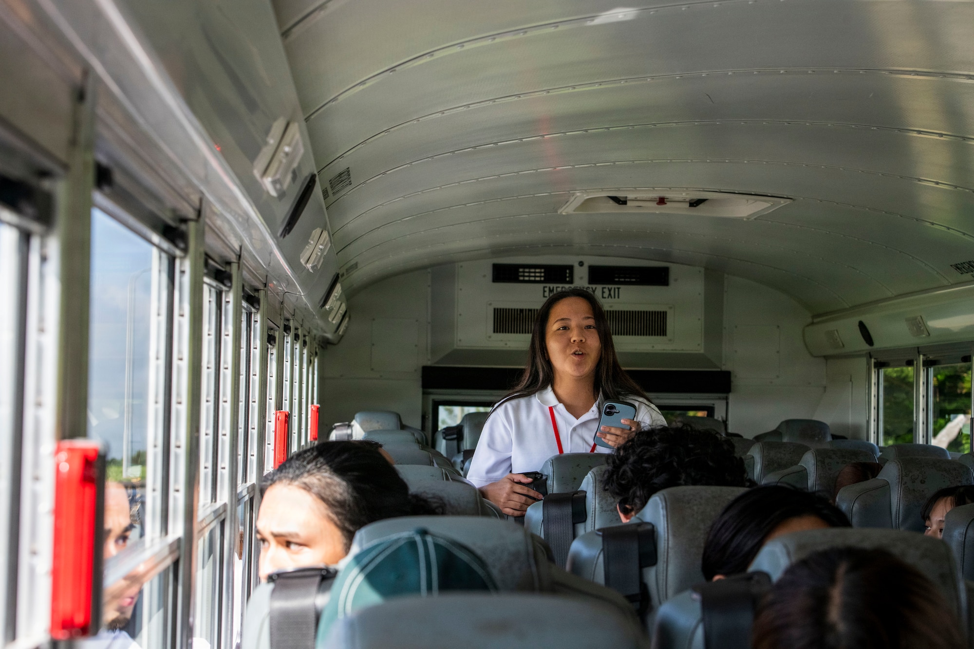 Yuria Yara, Kadena Language Institute student, thanks members of 18th Wing Public Affairs for hosting a tour of Kadena Air Base, Japan, July 17, 2026.