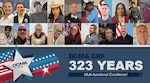 Contracting and Property personnel from the Contingency Response Force are pictured representing 323 years of service.