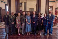 Missouri National Guard leaders welcomed José Miguel Alemán Healy, Panama’s ambassador to the United States, and Commissioner Edgar Pitti Valdés, defense and security attaché to the Embassy of Panama, during an official visit to the Missouri Governor’s Mansion in Jefferson City, Missouri, on July 15, 2026.